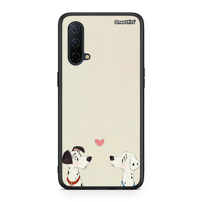OnePlus Nord CE 5G Dalmatians Love θήκη από τη Smartfits με σχέδιο στο πίσω μέρος και μαύρο περίβλημα | Smartphone case with colorful back and black bezels by Smartfits