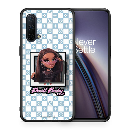 Θήκη Αγίου Βαλεντίνου OnePlus Nord CE 5G Devil Baby από τη Smartfits με σχέδιο στο πίσω μέρος και μαύρο περίβλημα | OnePlus Nord CE 5G Devil Baby case with colorful back and black bezels