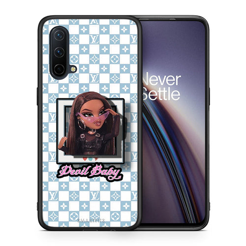 Θήκη Αγίου Βαλεντίνου OnePlus Nord CE 5G Devil Baby από τη Smartfits με σχέδιο στο πίσω μέρος και μαύρο περίβλημα | OnePlus Nord CE 5G Devil Baby case with colorful back and black bezels