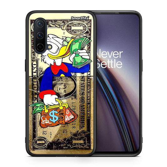 Θήκη OnePlus Nord CE 5G Duck Money από τη Smartfits με σχέδιο στο πίσω μέρος και μαύρο περίβλημα | OnePlus Nord CE 5G Duck Money case with colorful back and black bezels