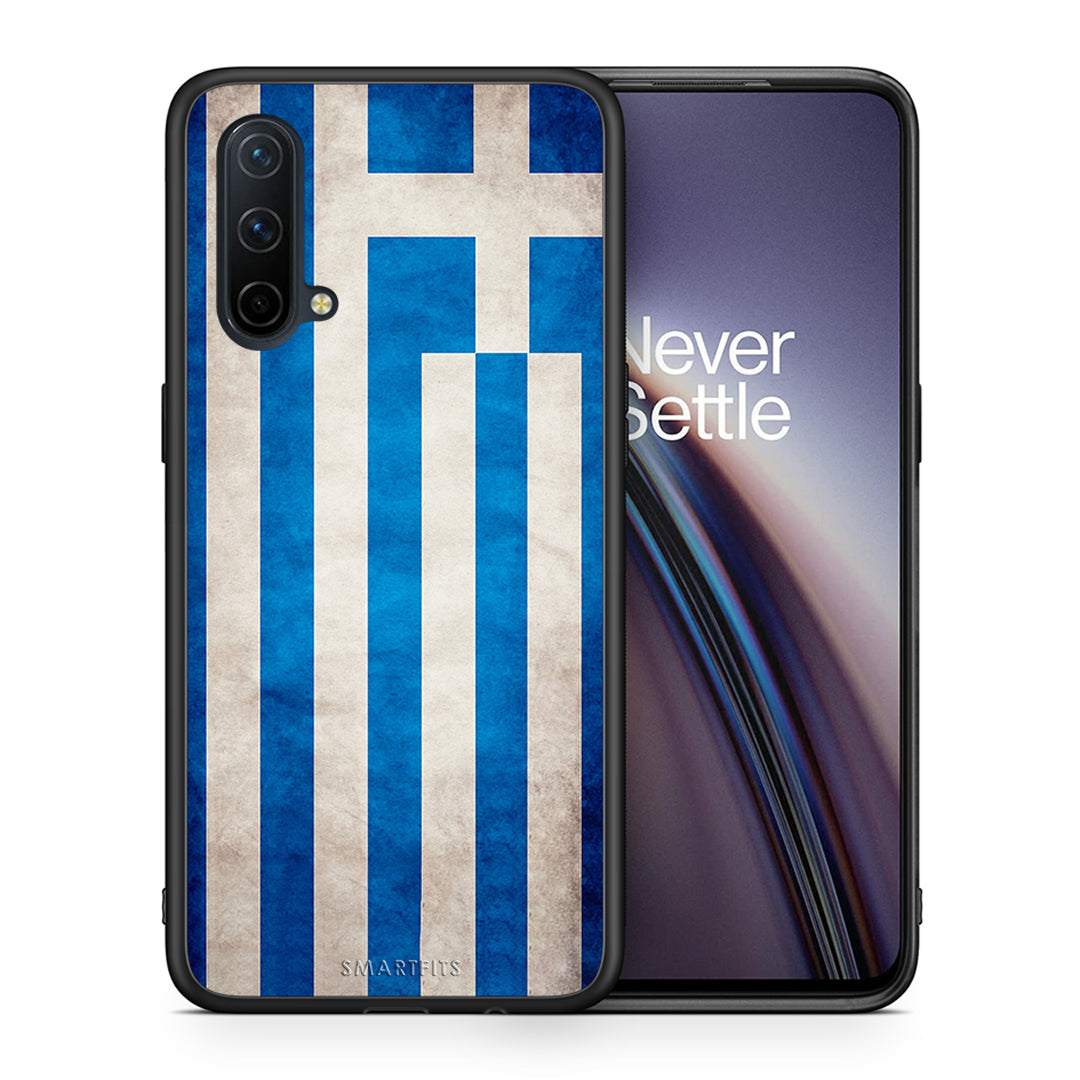 Θήκη OnePlus Nord CE 5G Greek Flag από τη Smartfits με σχέδιο στο πίσω μέρος και μαύρο περίβλημα | OnePlus Nord CE 5G Greek Flag case with colorful back and black bezels