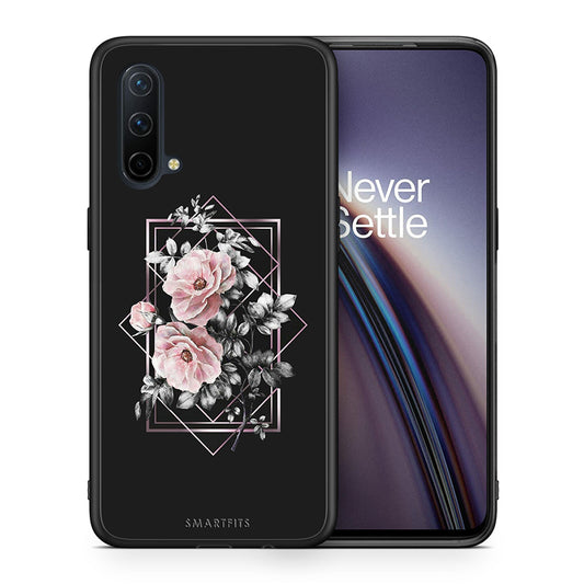 Θήκη OnePlus Nord CE 5G Frame Flower από τη Smartfits με σχέδιο στο πίσω μέρος και μαύρο περίβλημα | OnePlus Nord CE 5G Frame Flower case with colorful back and black bezels