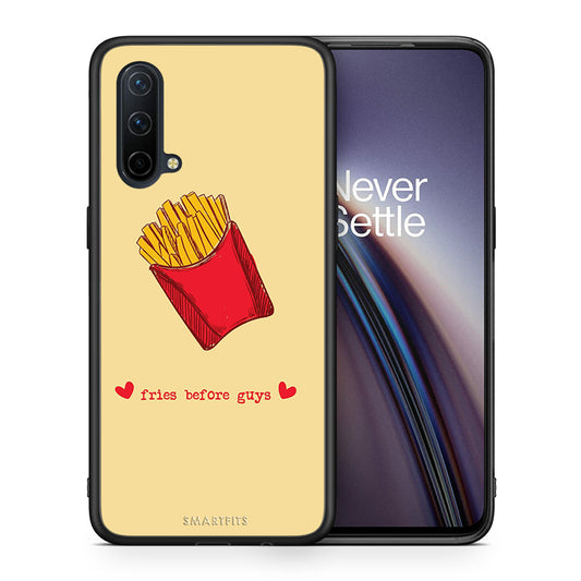 Θήκη Αγίου Βαλεντίνου OnePlus Nord CE 5G Fries Before Guys από τη Smartfits με σχέδιο στο πίσω μέρος και μαύρο περίβλημα | OnePlus Nord CE 5G Fries Before Guys case with colorful back and black bezels