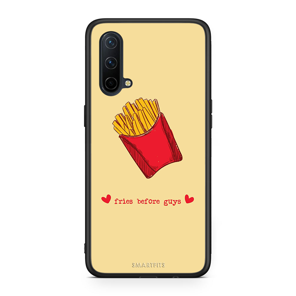 OnePlus Nord CE 5G Fries Before Guys Θήκη Αγίου Βαλεντίνου από τη Smartfits με σχέδιο στο πίσω μέρος και μαύρο περίβλημα | Smartphone case with colorful back and black bezels by Smartfits