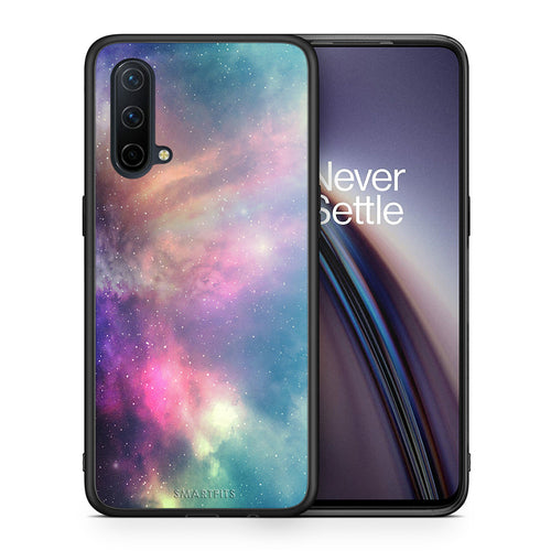 Θήκη OnePlus Nord CE 5G Rainbow Galaxy από τη Smartfits με σχέδιο στο πίσω μέρος και μαύρο περίβλημα | OnePlus Nord CE 5G Rainbow Galaxy case with colorful back and black bezels