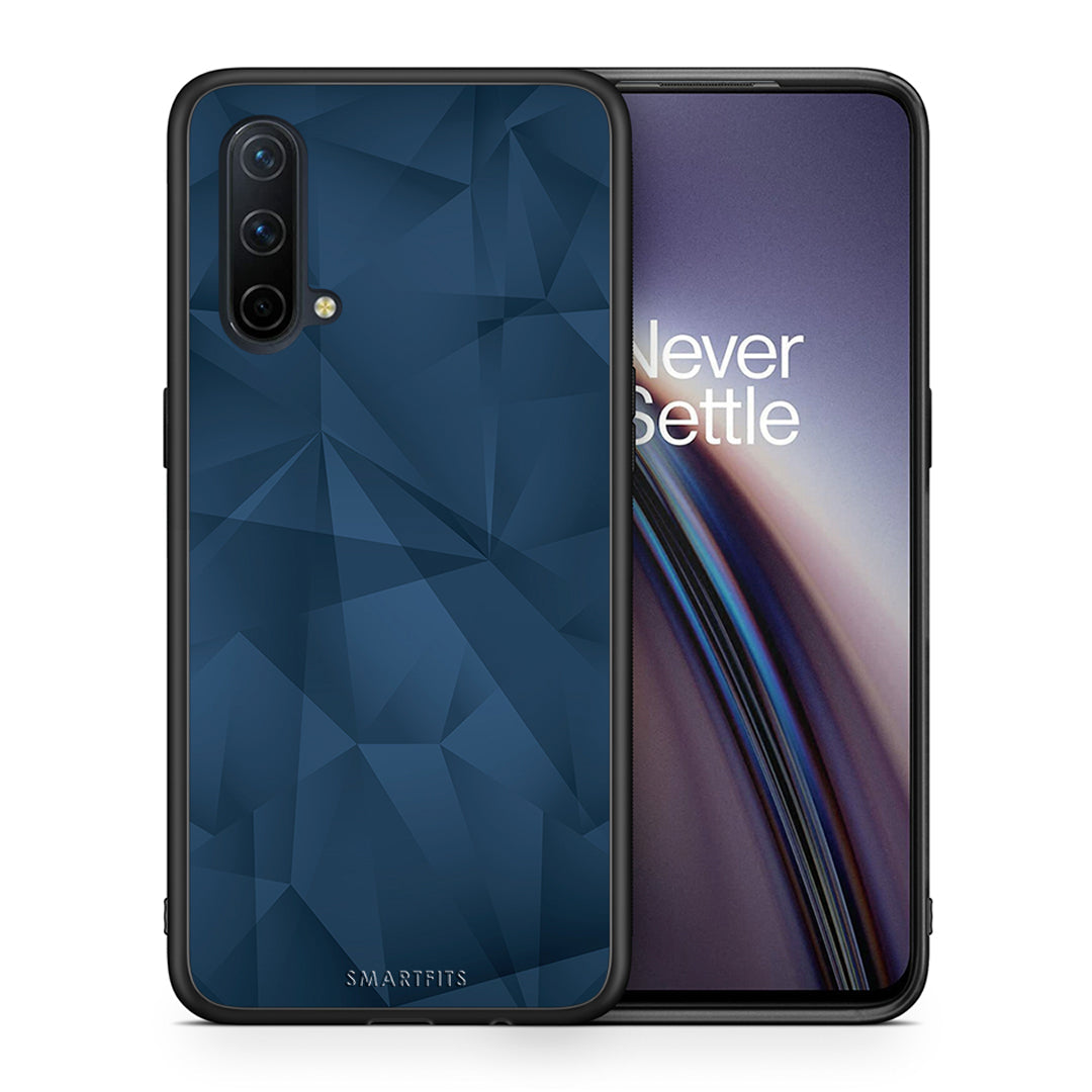 Θήκη OnePlus Nord CE 5G Blue Abstract Geometric από τη Smartfits με σχέδιο στο πίσω μέρος και μαύρο περίβλημα | OnePlus Nord CE 5G Blue Abstract Geometric case with colorful back and black bezels