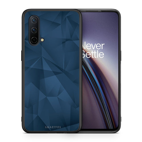 Θήκη OnePlus Nord CE 5G Blue Abstract Geometric από τη Smartfits με σχέδιο στο πίσω μέρος και μαύρο περίβλημα | OnePlus Nord CE 5G Blue Abstract Geometric case with colorful back and black bezels