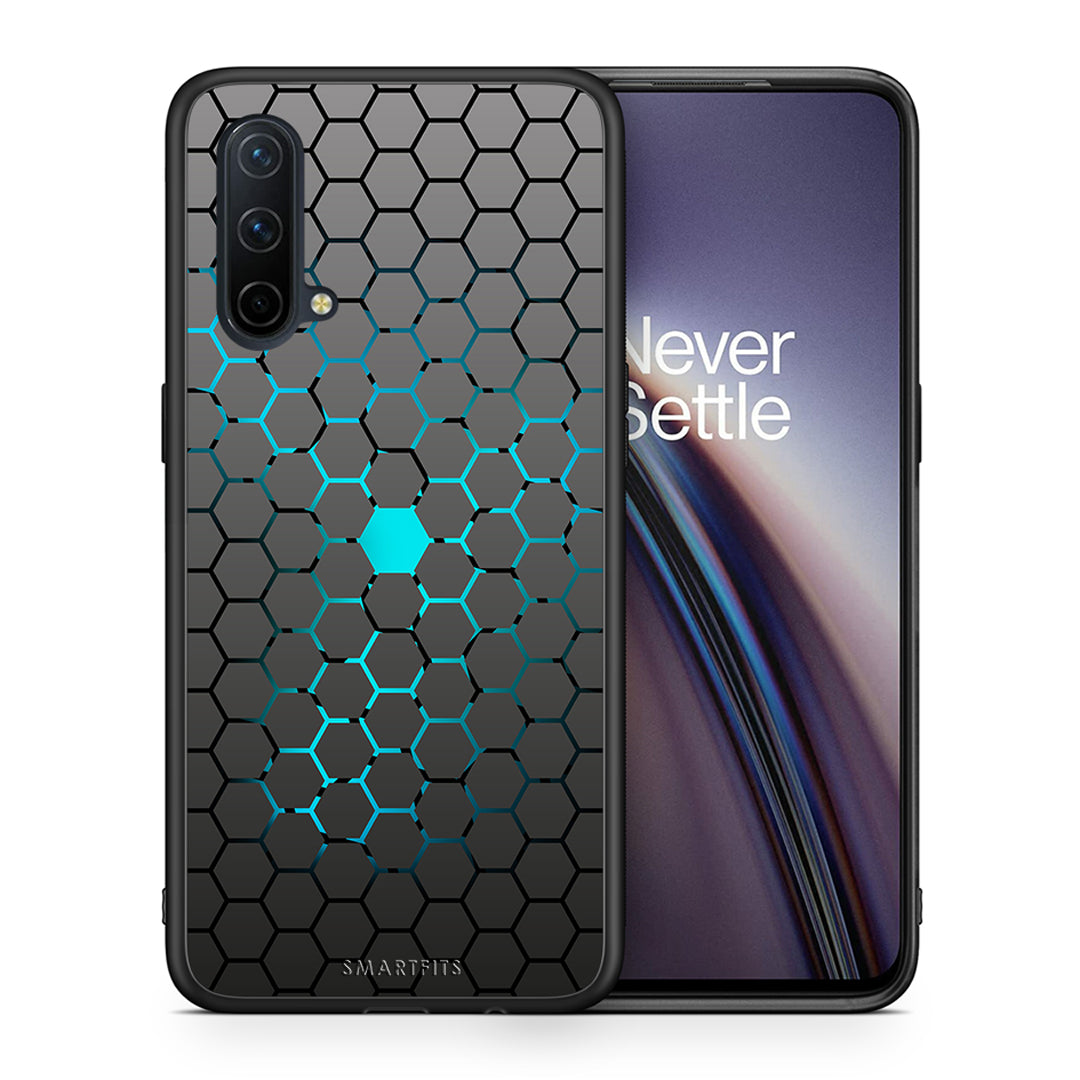 Θήκη OnePlus Nord CE 5G Hexagonal Geometric από τη Smartfits με σχέδιο στο πίσω μέρος και μαύρο περίβλημα | OnePlus Nord CE 5G Hexagonal Geometric case with colorful back and black bezels