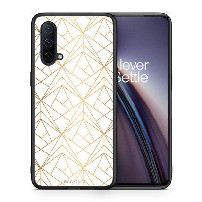 Θήκη OnePlus Nord CE 5G Luxury White Geometric από τη Smartfits με σχέδιο στο πίσω μέρος και μαύρο περίβλημα | OnePlus Nord CE 5G Luxury White Geometric case with colorful back and black bezels