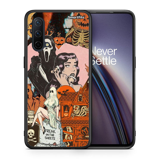 Θήκη OnePlus Nord CE 5G Halloween Collage από τη Smartfits με σχέδιο στο πίσω μέρος και μαύρο περίβλημα | OnePlus Nord CE 5G Halloween Collage case with colorful back and black bezels