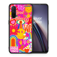 Thumbnail for Θήκη OnePlus Nord CE 5G Hippie Love από τη Smartfits με σχέδιο στο πίσω μέρος και μαύρο περίβλημα | OnePlus Nord CE 5G Hippie Love case with colorful back and black bezels