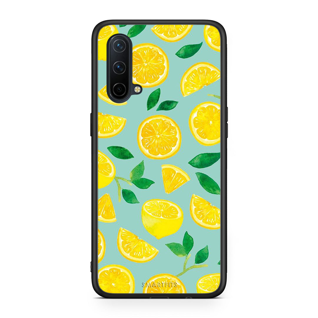 OnePlus Nord CE 5G Lemons θήκη από τη Smartfits με σχέδιο στο πίσω μέρος και μαύρο περίβλημα | Smartphone case with colorful back and black bezels by Smartfits