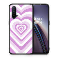 Thumbnail for Θήκη OnePlus Nord CE 5G Lilac Hearts από τη Smartfits με σχέδιο στο πίσω μέρος και μαύρο περίβλημα | OnePlus Nord CE 5G Lilac Hearts case with colorful back and black bezels