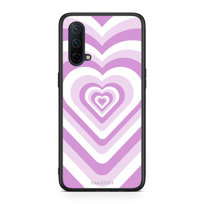 OnePlus Nord CE 5G Lilac Hearts θήκη από τη Smartfits με σχέδιο στο πίσω μέρος και μαύρο περίβλημα | Smartphone case with colorful back and black bezels by Smartfits
