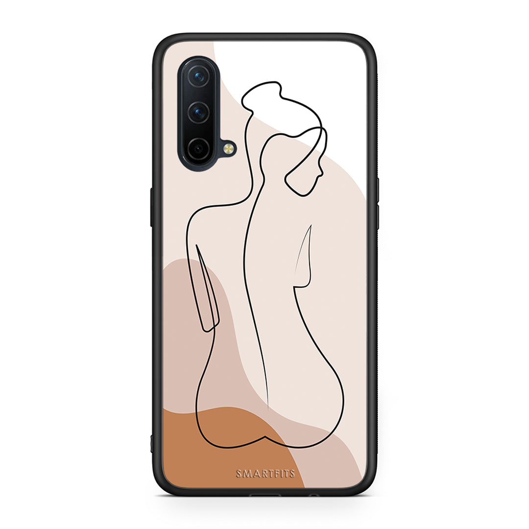 OnePlus Nord CE 5G LineArt Woman θήκη από τη Smartfits με σχέδιο στο πίσω μέρος και μαύρο περίβλημα | Smartphone case with colorful back and black bezels by Smartfits