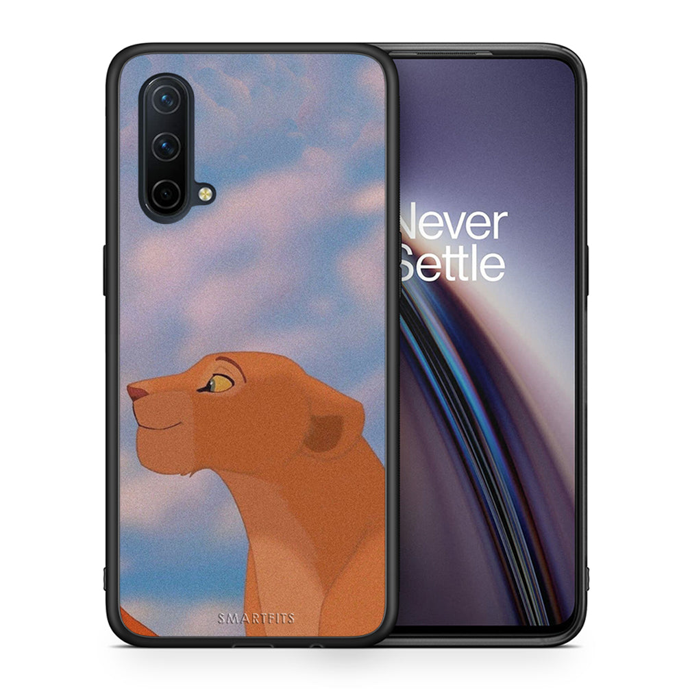Θήκη Αγίου Βαλεντίνου OnePlus Nord CE 5G Lion Love 2 από τη Smartfits με σχέδιο στο πίσω μέρος και μαύρο περίβλημα | OnePlus Nord CE 5G Lion Love 2 case with colorful back and black bezels