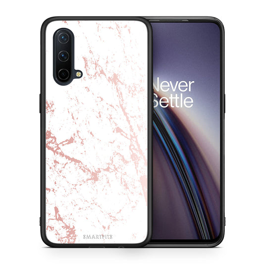 Θήκη OnePlus Nord CE 5G Pink Splash Marble από τη Smartfits με σχέδιο στο πίσω μέρος και μαύρο περίβλημα | OnePlus Nord CE 5G Pink Splash Marble case with colorful back and black bezels