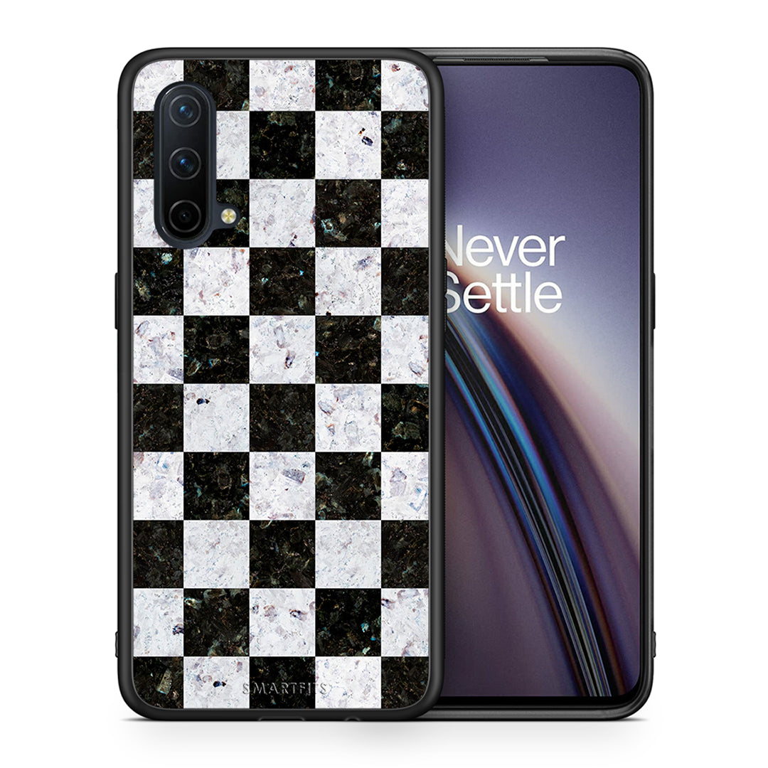 Θήκη OnePlus Nord CE 5G Square Geometric Marble από τη Smartfits με σχέδιο στο πίσω μέρος και μαύρο περίβλημα | OnePlus Nord CE 5G Square Geometric Marble case with colorful back and black bezels