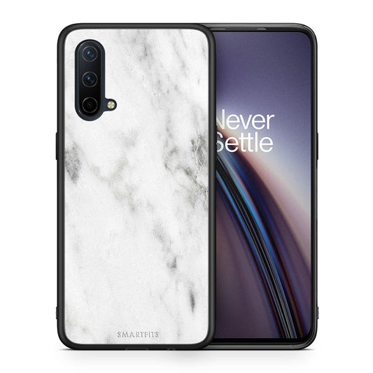 Θήκη OnePlus Nord CE 5G White Marble από τη Smartfits με σχέδιο στο πίσω μέρος και μαύρο περίβλημα | OnePlus Nord CE 5G White Marble case with colorful back and black bezels