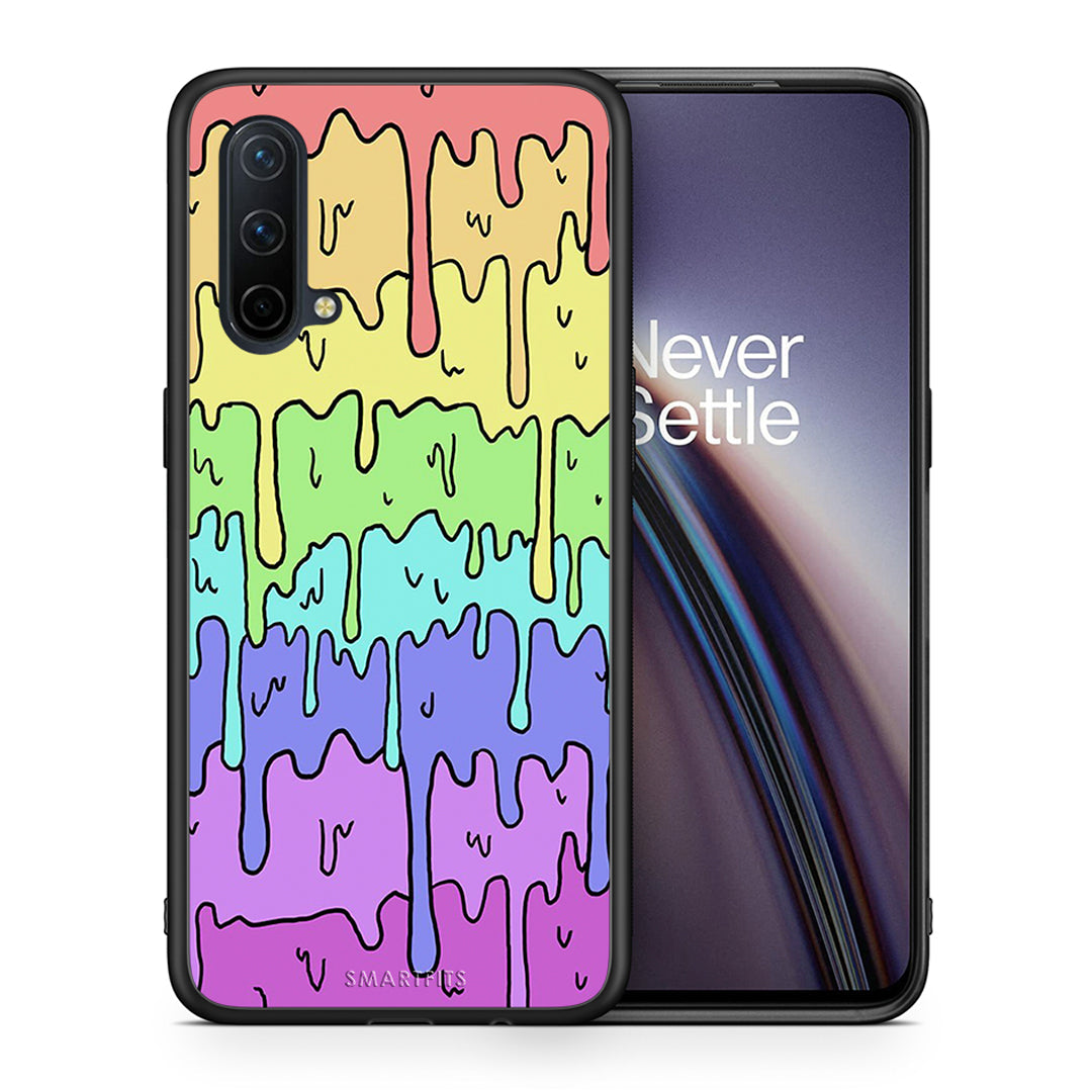 Θήκη OnePlus Nord CE 5G Melting Rainbow από τη Smartfits με σχέδιο στο πίσω μέρος και μαύρο περίβλημα | OnePlus Nord CE 5G Melting Rainbow case with colorful back and black bezels