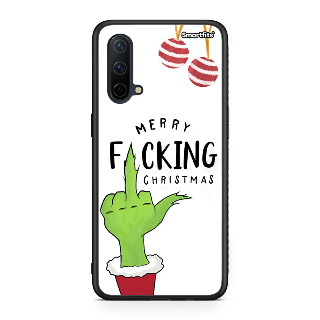 OnePlus Nord CE 5G Merry F Xmas θήκη από τη Smartfits με σχέδιο στο πίσω μέρος και μαύρο περίβλημα | Smartphone case with colorful back and black bezels by Smartfits