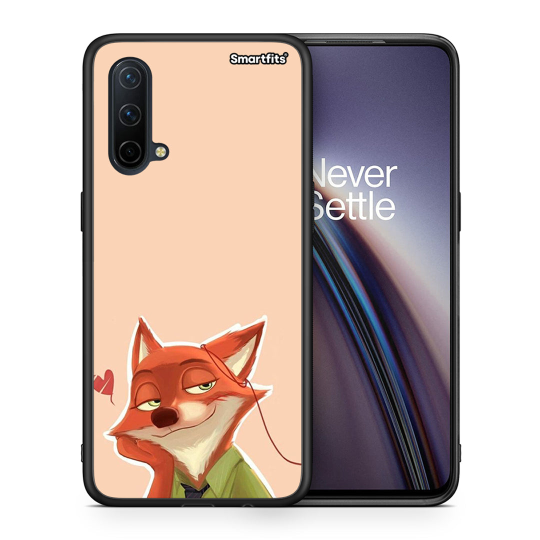 Θήκη OnePlus Nord CE 5G Nick Wilde And Judy Hopps Love 1 από τη Smartfits με σχέδιο στο πίσω μέρος και μαύρο περίβλημα | OnePlus Nord CE 5G Nick Wilde And Judy Hopps Love 1 case with colorful back and black bezels