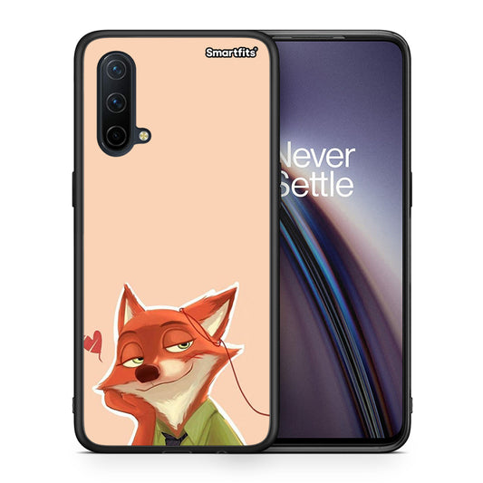 Θήκη OnePlus Nord CE 5G Nick Wilde And Judy Hopps Love 1 από τη Smartfits με σχέδιο στο πίσω μέρος και μαύρο περίβλημα | OnePlus Nord CE 5G Nick Wilde And Judy Hopps Love 1 case with colorful back and black bezels