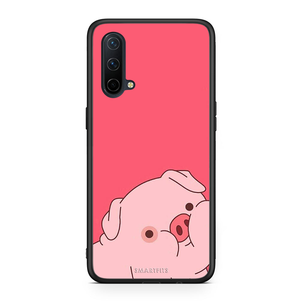 OnePlus Nord CE 5G Pig Love 1 Θήκη Αγίου Βαλεντίνου από τη Smartfits με σχέδιο στο πίσω μέρος και μαύρο περίβλημα | Smartphone case with colorful back and black bezels by Smartfits