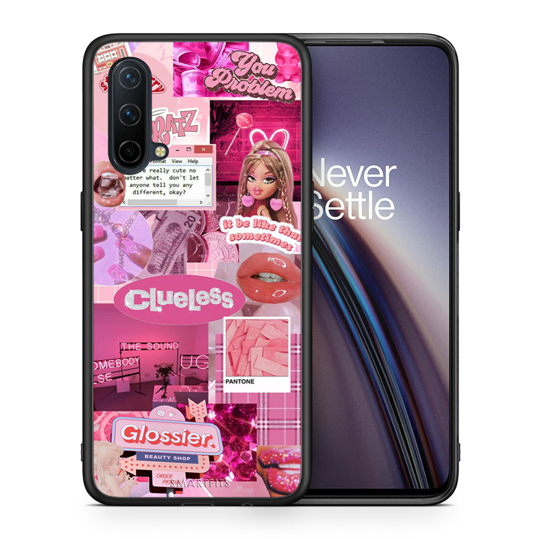 Θήκη Αγίου Βαλεντίνου OnePlus Nord CE 5G Pink Love από τη Smartfits με σχέδιο στο πίσω μέρος και μαύρο περίβλημα | OnePlus Nord CE 5G Pink Love case with colorful back and black bezels