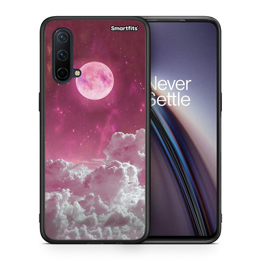 Θήκη OnePlus Nord CE 5G Pink Moon από τη Smartfits με σχέδιο στο πίσω μέρος και μαύρο περίβλημα | OnePlus Nord CE 5G Pink Moon case with colorful back and black bezels