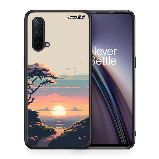 Θήκη OnePlus Nord CE 5G Pixel Sunset από τη Smartfits με σχέδιο στο πίσω μέρος και μαύρο περίβλημα | OnePlus Nord CE 5G Pixel Sunset case with colorful back and black bezels