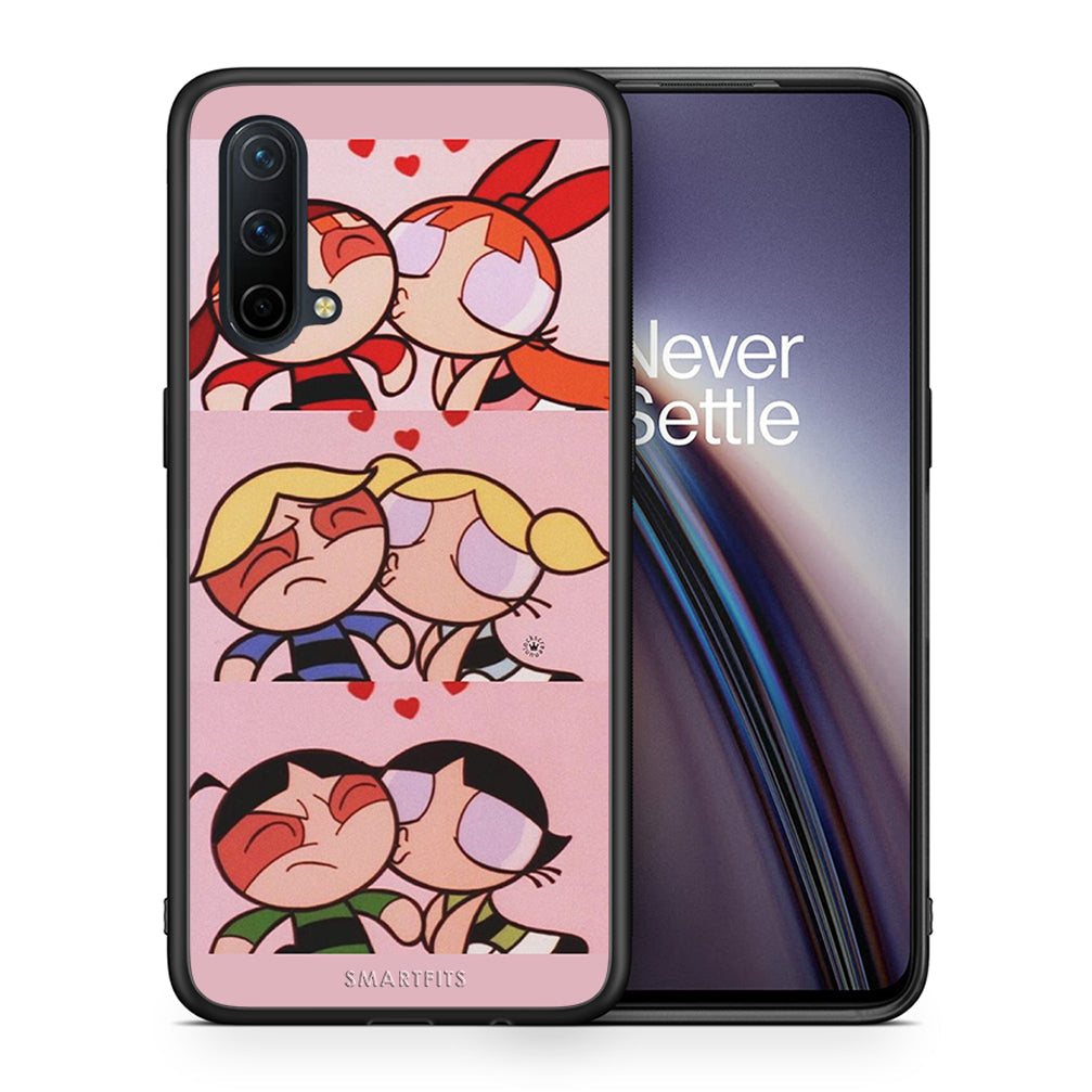 Θήκη Αγίου Βαλεντίνου OnePlus Nord CE 5G Puff Love από τη Smartfits με σχέδιο στο πίσω μέρος και μαύρο περίβλημα | OnePlus Nord CE 5G Puff Love case with colorful back and black bezels