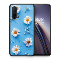 Thumbnail for Θήκη OnePlus Nord CE 5G Real Daisies από τη Smartfits με σχέδιο στο πίσω μέρος και μαύρο περίβλημα | OnePlus Nord CE 5G Real Daisies case with colorful back and black bezels