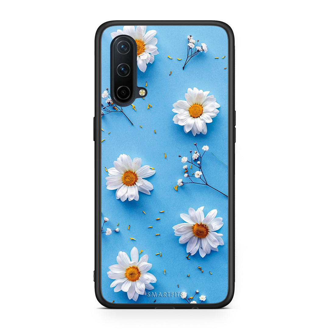 OnePlus Nord CE 5G Real Daisies θήκη από τη Smartfits με σχέδιο στο πίσω μέρος και μαύρο περίβλημα | Smartphone case with colorful back and black bezels by Smartfits