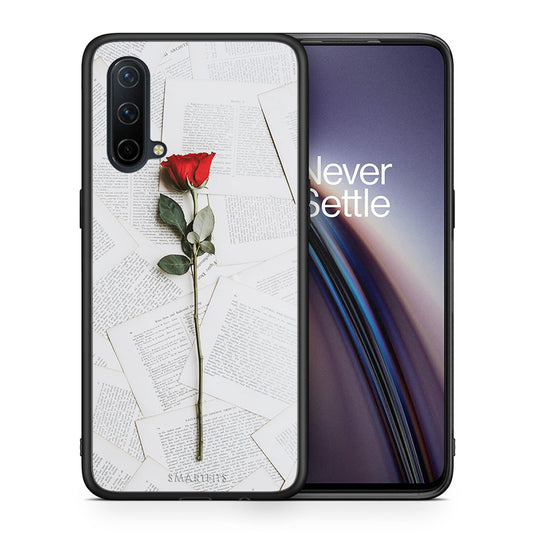 Θήκη OnePlus Nord CE 5G Red Rose από τη Smartfits με σχέδιο στο πίσω μέρος και μαύρο περίβλημα | OnePlus Nord CE 5G Red Rose case with colorful back and black bezels