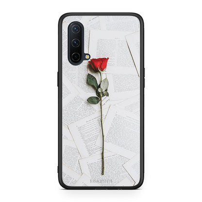OnePlus Nord CE 5G Red Rose θήκη από τη Smartfits με σχέδιο στο πίσω μέρος και μαύρο περίβλημα | Smartphone case with colorful back and black bezels by Smartfits