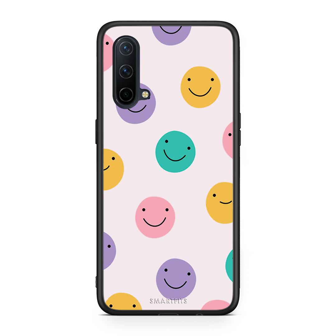OnePlus Nord CE 5G Smiley Faces θήκη από τη Smartfits με σχέδιο στο πίσω μέρος και μαύρο περίβλημα | Smartphone case with colorful back and black bezels by Smartfits
