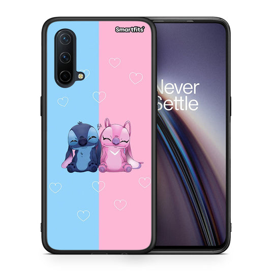 Θήκη OnePlus Nord CE 5G Stitch And Angel από τη Smartfits με σχέδιο στο πίσω μέρος και μαύρο περίβλημα | OnePlus Nord CE 5G Stitch And Angel case with colorful back and black bezels