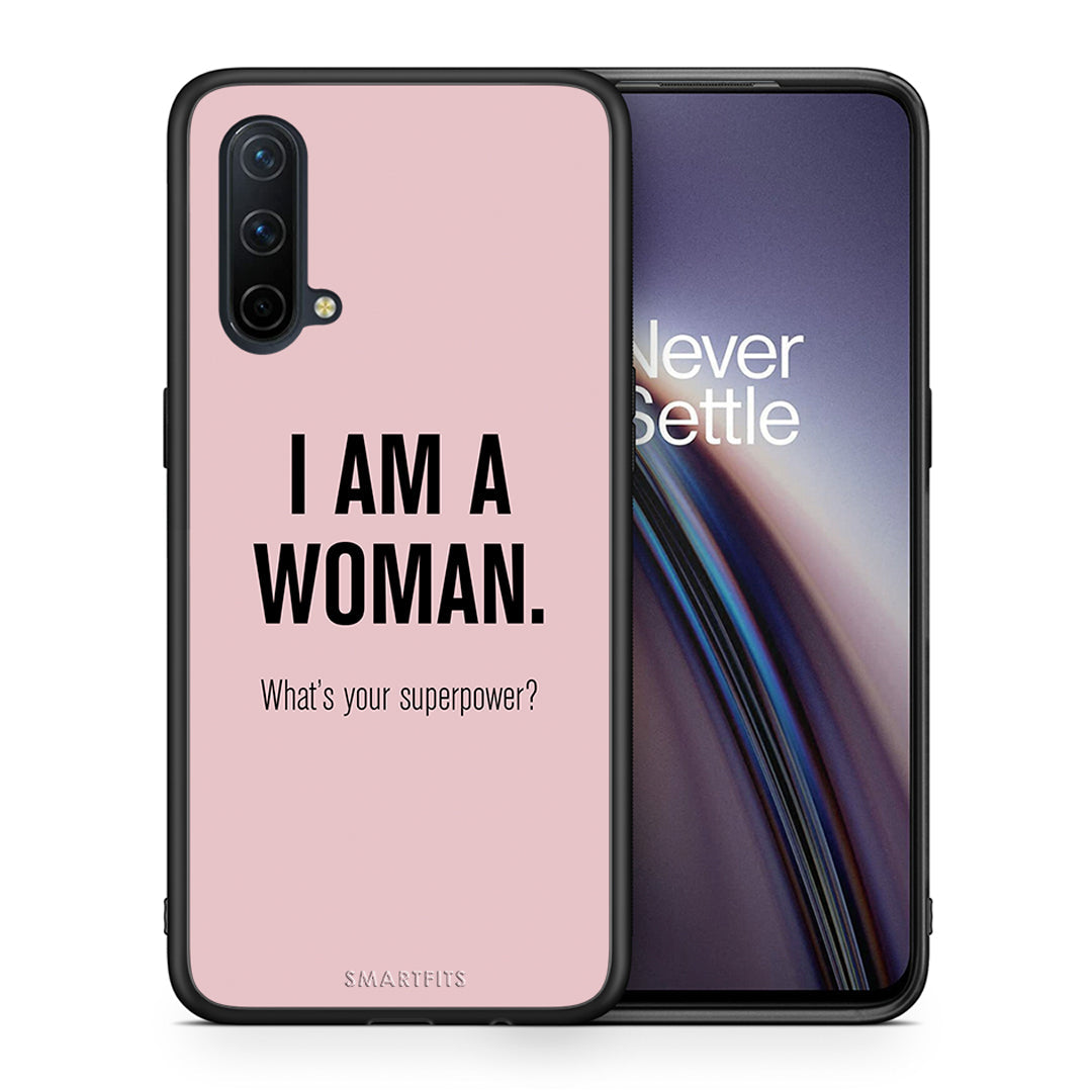 Θήκη OnePlus Nord CE 5G Superpower Woman από τη Smartfits με σχέδιο στο πίσω μέρος και μαύρο περίβλημα | OnePlus Nord CE 5G Superpower Woman case with colorful back and black bezels