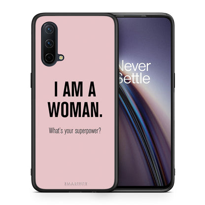 Θήκη OnePlus Nord CE 5G Superpower Woman από τη Smartfits με σχέδιο στο πίσω μέρος και μαύρο περίβλημα | OnePlus Nord CE 5G Superpower Woman case with colorful back and black bezels