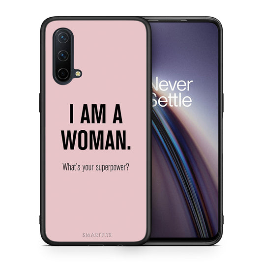 Θήκη OnePlus Nord CE 5G Superpower Woman από τη Smartfits με σχέδιο στο πίσω μέρος και μαύρο περίβλημα | OnePlus Nord CE 5G Superpower Woman case with colorful back and black bezels