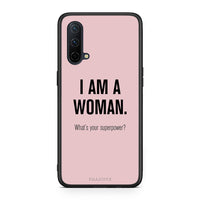 Thumbnail for OnePlus Nord CE 5G Superpower Woman θήκη από τη Smartfits με σχέδιο στο πίσω μέρος και μαύρο περίβλημα | Smartphone case with colorful back and black bezels by Smartfits