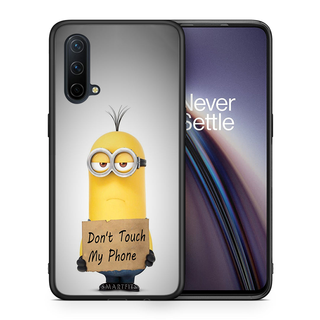 Θήκη OnePlus Nord CE 5G Minion Text από τη Smartfits με σχέδιο στο πίσω μέρος και μαύρο περίβλημα | OnePlus Nord CE 5G Minion Text case with colorful back and black bezels