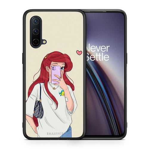 Θήκη OnePlus Nord CE 5G Walking Mermaid από τη Smartfits με σχέδιο στο πίσω μέρος και μαύρο περίβλημα | OnePlus Nord CE 5G Walking Mermaid case with colorful back and black bezels