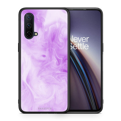 Θήκη OnePlus Nord CE 5G Lavender Watercolor από τη Smartfits με σχέδιο στο πίσω μέρος και μαύρο περίβλημα | OnePlus Nord CE 5G Lavender Watercolor case with colorful back and black bezels