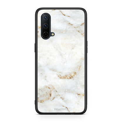 OnePlus Nord CE 5G White Gold Marble θήκη από τη Smartfits με σχέδιο στο πίσω μέρος και μαύρο περίβλημα | Smartphone case with colorful back and black bezels by Smartfits