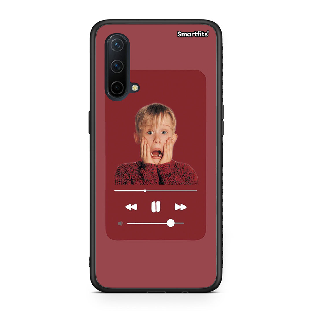 OnePlus Nord CE 5G Xmas Alone Music θήκη από τη Smartfits με σχέδιο στο πίσω μέρος και μαύρο περίβλημα | Smartphone case with colorful back and black bezels by Smartfits