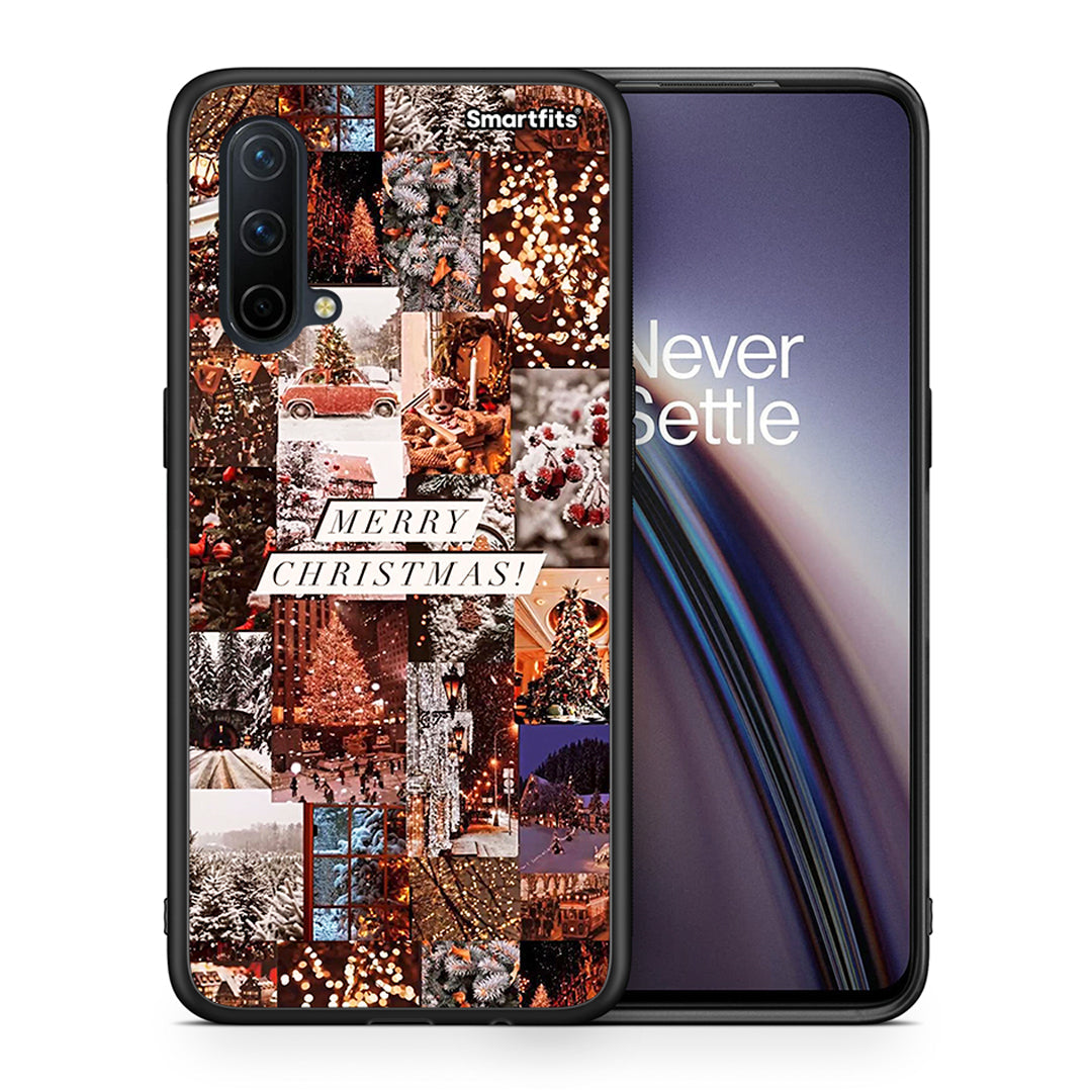 Θήκη OnePlus Nord CE 5G Xmas Collage από τη Smartfits με σχέδιο στο πίσω μέρος και μαύρο περίβλημα | OnePlus Nord CE 5G Xmas Collage case with colorful back and black bezels