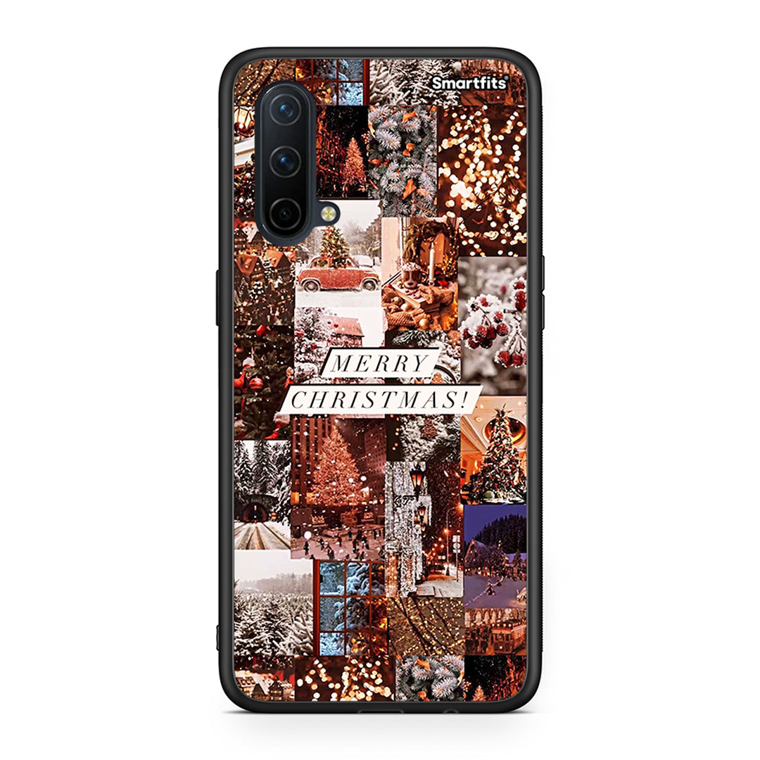 OnePlus Nord CE 5G Xmas Collage θήκη από τη Smartfits με σχέδιο στο πίσω μέρος και μαύρο περίβλημα | Smartphone case with colorful back and black bezels by Smartfits