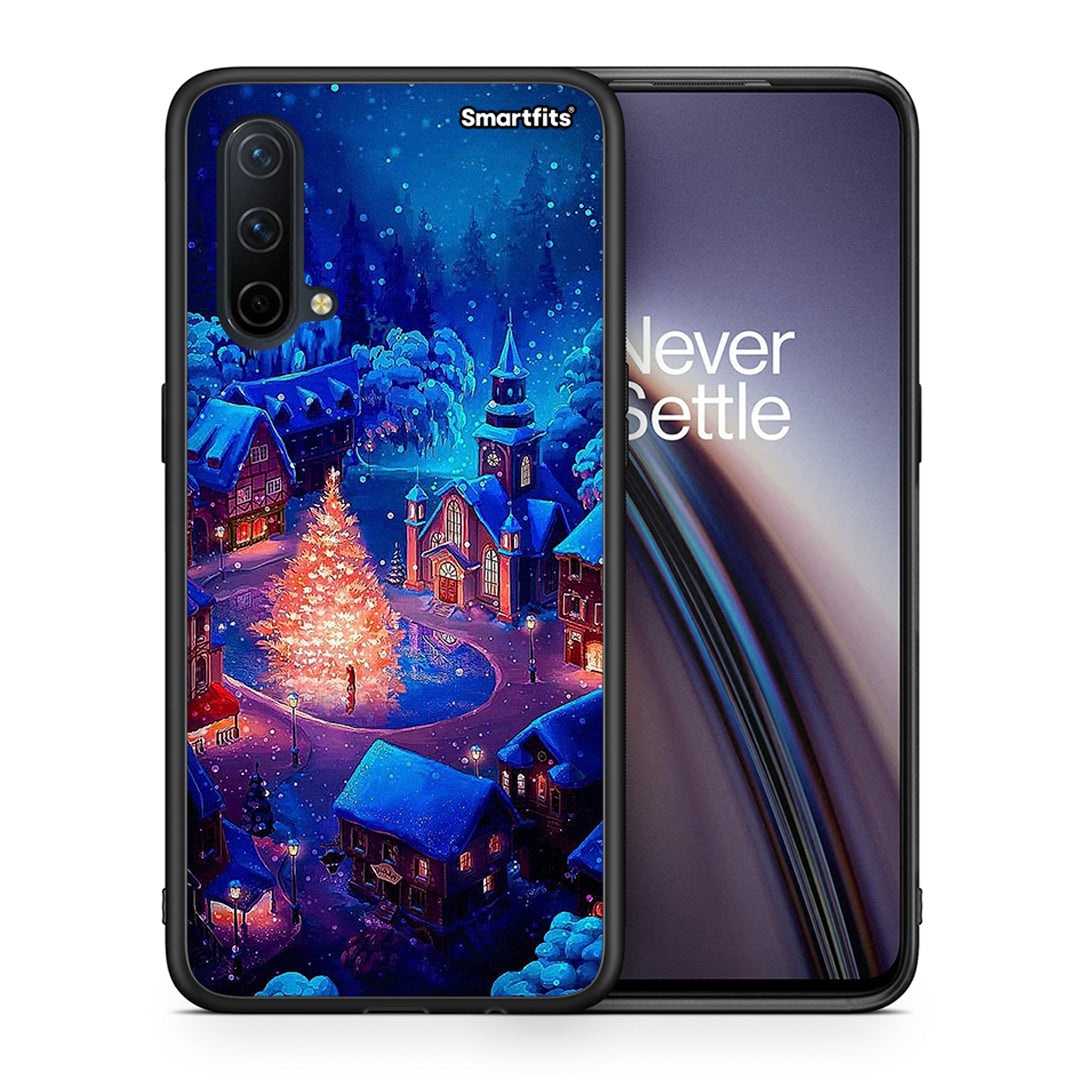 Θήκη OnePlus Nord CE 5G Xmas Village από τη Smartfits με σχέδιο στο πίσω μέρος και μαύρο περίβλημα | OnePlus Nord CE 5G Xmas Village case with colorful back and black bezels